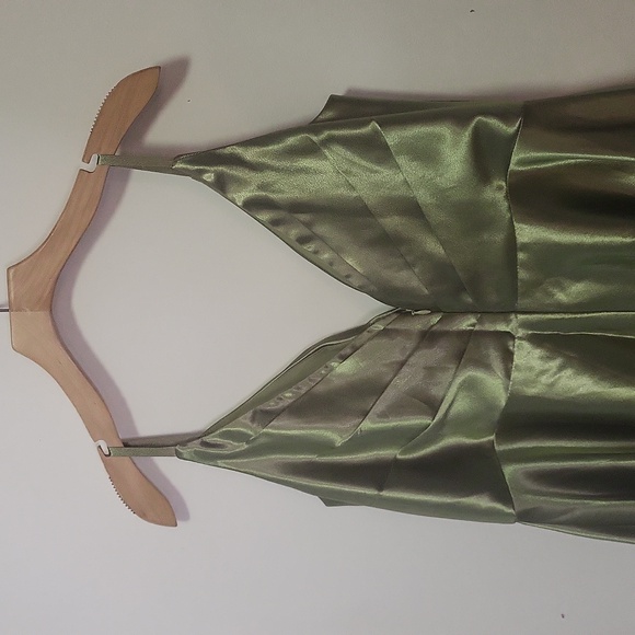 AW Rosemarie Dress - Crystal Satin - Fennel Seed - Picture 11 of 13